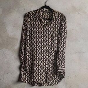 Zara Black and White Chain Patterned Women’s Shirt